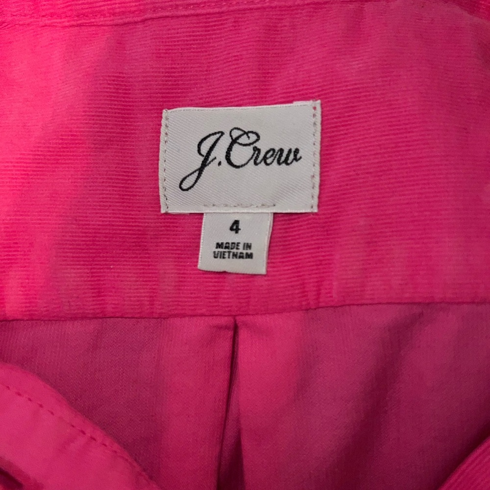 J. Crew Classic-fit ruffleneck Pink shirt in corduroy size 4 - Picture 11 of 15